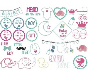 Stickserie - Baby ist da